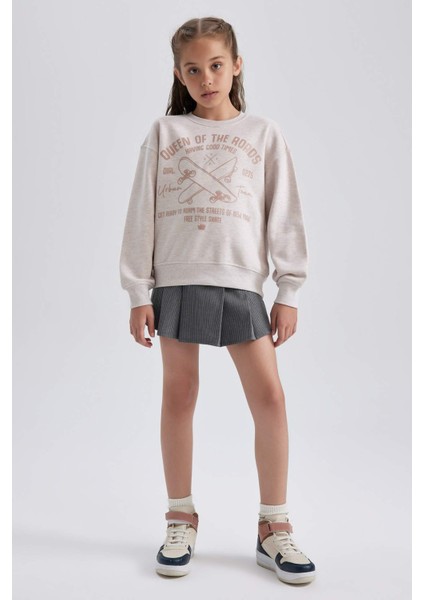 Kız Çocuk Bisiklet Yaka Baskılı Sweatshirt A6163A823AU fiyatları