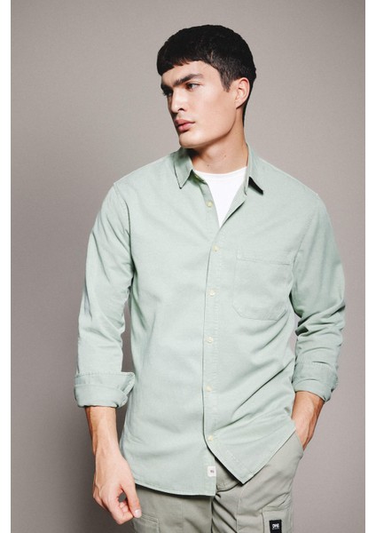 Regular Fit Polo Yaka Pamuklu Uzun Kollu Gömlek B4140AX24SP