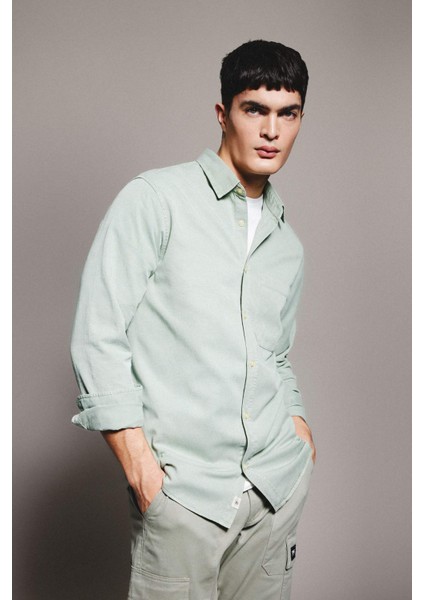 Regular Fit Polo Yaka Pamuklu Uzun Kollu Gömlek B4140AX24SP