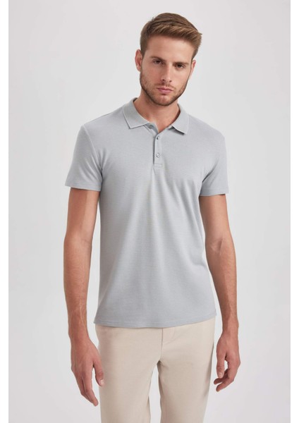 Slim Fit Polo Yaka Basic Kısa Kollu Pamuklu Tişört M6609AZ23SP