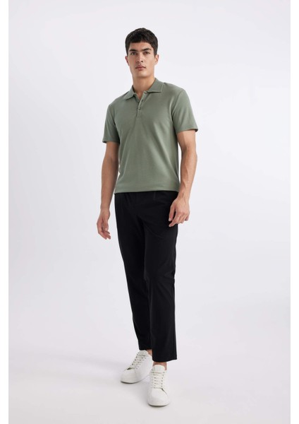 Slim Fit Dar Kesim Polo Yaka Kısa Kollu Pamuklu Modal Karışımlı Basic Düz Tişört M6609AZ24SP fiyatları