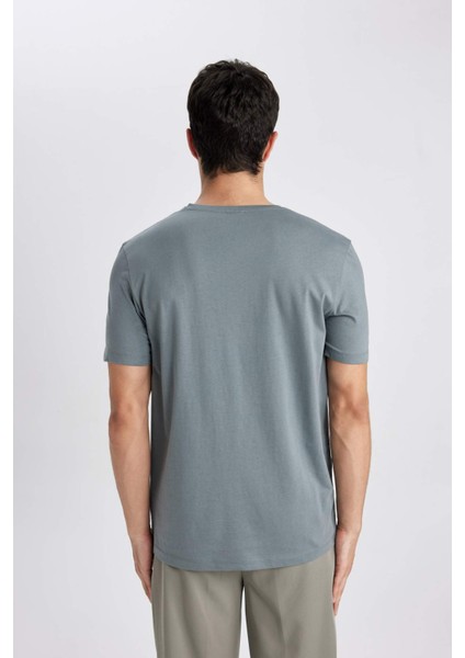 Regular Fit Bisiklet Yaka Kısa Kollu Basic Düz Tişört T5014AZ24SP