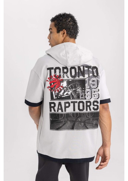 Fit NBA Toronto Raptors Oversize Geniş Kalıp Kapüşonlu Kısa Kollu Tişört B3883AX24SP