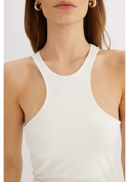 Slim Fit Dar Kesim Halter Yaka Basic Düz Atlet C9248AX24SM