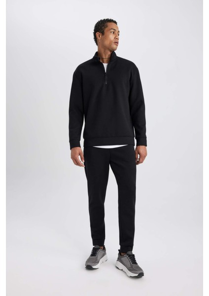 Fit Sporcu Jogger Eşofman Altı Slim Fit Dar Kesim Skuba Dalgıç Kumaş Standart Paça C0485AX23WN