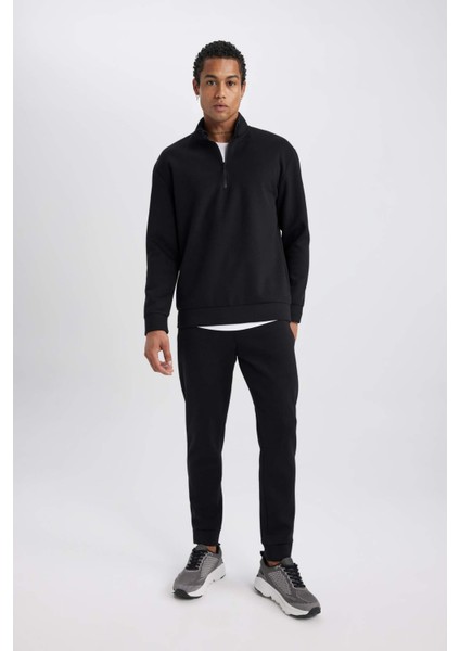Fit Sporcu Jogger Eşofman Altı Slim Fit Dar Kesim Skuba Dalgıç Kumaş Standart Paça C0485AX23WN