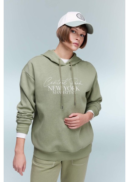 Relax Fit Kapüşonlu Kalın Sweatshirt A9274AX23WN
