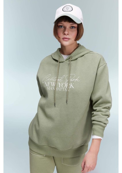 Relax Fit Kapüşonlu Kalın Sweatshirt A9274AX23WN