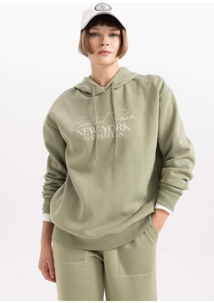 Relax Fit Kapüşonlu Kalın Sweatshirt A9274AX23WN
