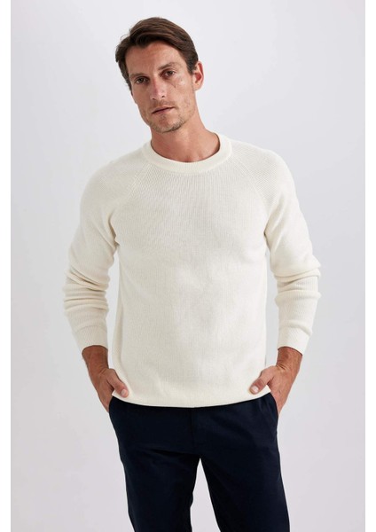 Standart Fit Normal Kesim Bisiklet Yaka Basic Düz Triko Kazak A8458AX23AU fırsatları