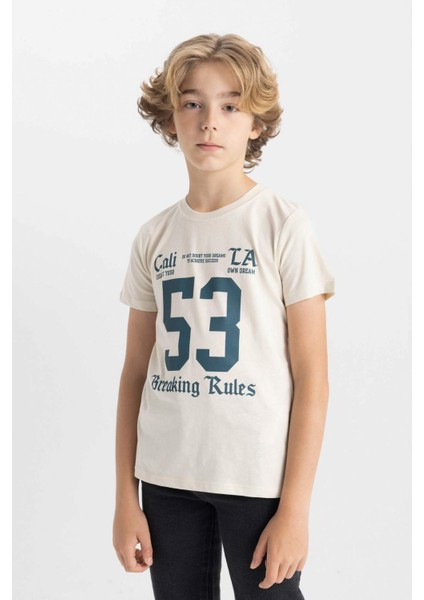 Erkek Çocuk Bisiklet Yaka Baskılı Kısa Kollu Tişört C6888A824HS modelleri