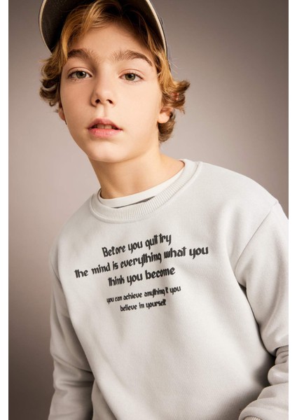 Erkek Çocuk Bisiklet Yaka Baskılı Sweatshirt B6315A823CW modelleri