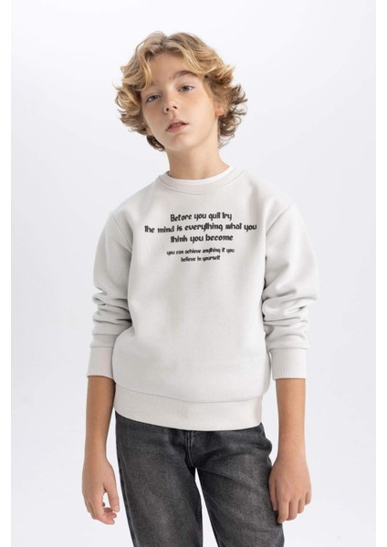 Erkek Çocuk Bisiklet Yaka Baskılı Sweatshirt B6315A823CW fırsatları