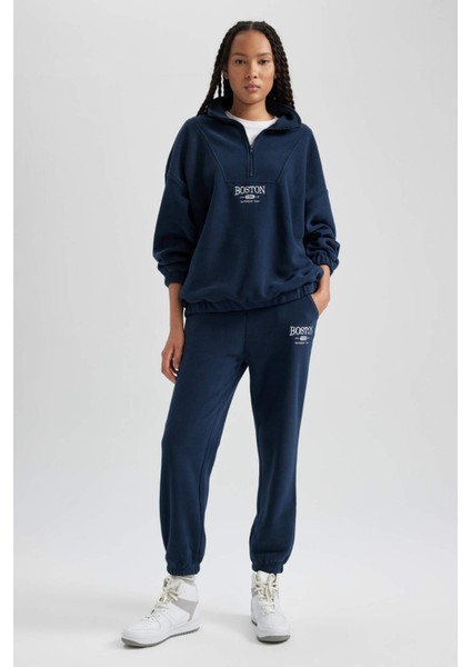 Oversize Fit Yarım Fermuarlı Polar Sweatshirt Y2649AZ23WN