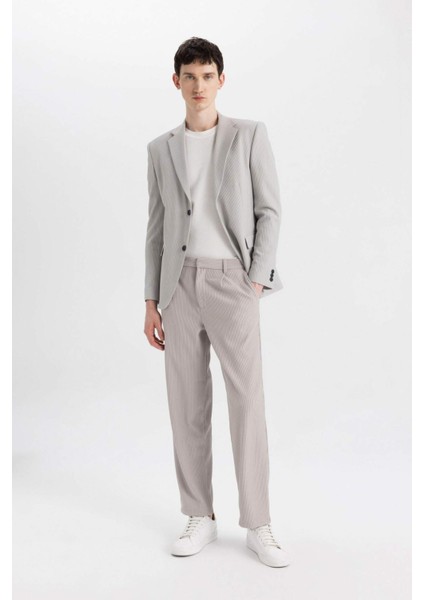 Yazlık Kumaş Pantolon Tapered Fit Normal Kesim Düz Paça Her Yöne Esneyen B6584AX24SP