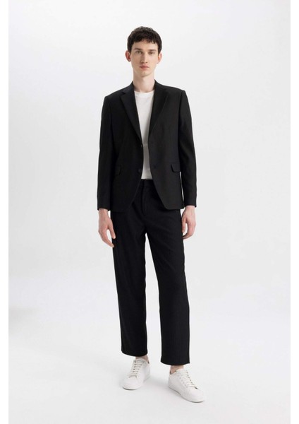 Yazlık Kumaş Pantolon Tapered Fit Normal Kesim Düz Paça Her Yöne Esneyen B6584AX24SP