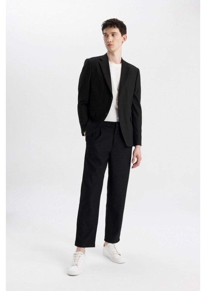 Yazlık Kumaş Pantolon Tapered Fit Normal Kesim Düz Paça Her Yöne Esneyen B6584AX24SP