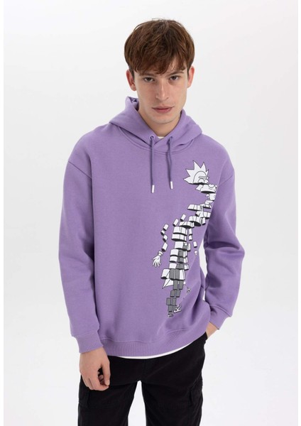 Rick and Morty Boxy Fit Kapüşonlu Sweatshirt A7867AX23AU fiyatları