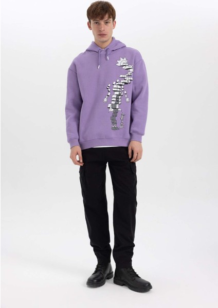 Rick and Morty Boxy Fit Kapüşonlu Sweatshirt A7867AX23AU modelleri