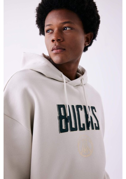 Fit NBA Milwaukee Bucks Oversize Fit Kapüşonlu Kalın Sweatshirt Z6053AZ23AU modelleri