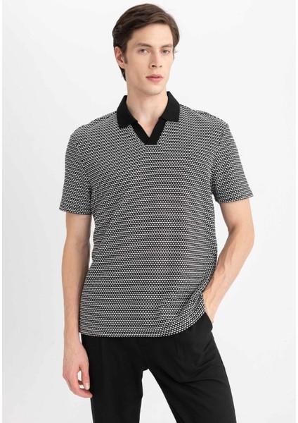 Regular Fit Polo Yaka Desenli Kısa Kollu Tişört B6548AX24SP modelleri