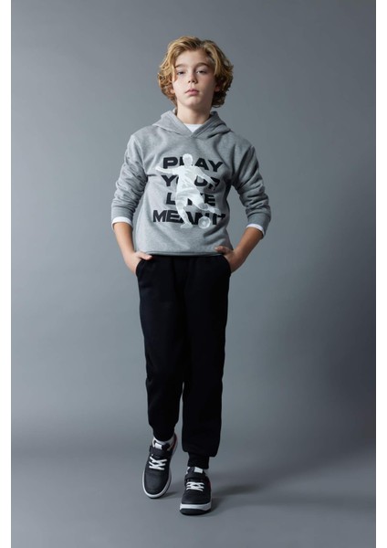 Erkek Çocuk Kapüşonlu Baskılı Kalın Sweatshirt B5950A823WN fiyatları