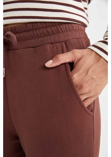 Beli Paçası Lastikli Bağcıklı Cepli Kalın Jogger Eşofman Altı V2700AZ23WN