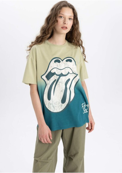 Rolling Stones Oversize Geniş Kalıp Bisiklet Yaka Kısa Kollu Tişört C3770AX24SM