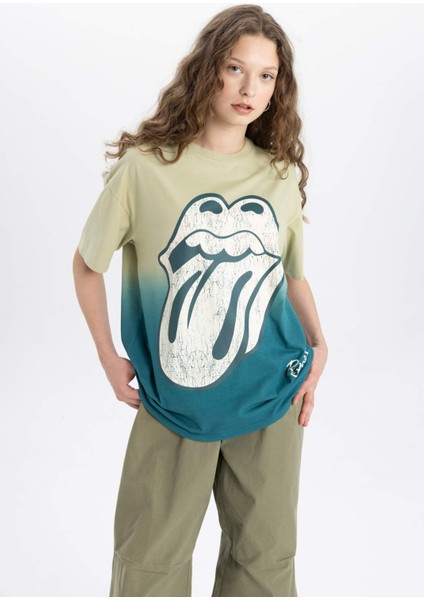 Rolling Stones Oversize Geniş Kalıp Bisiklet Yaka Kısa Kollu Tişört C3770AX24SM