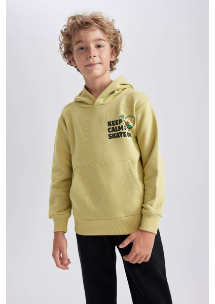 Erkek Çocuk Baskılı Kapüşonlu Sweatshirt A8597A823AU