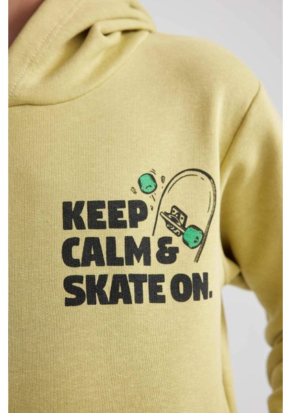 Erkek Çocuk Baskılı Kapüşonlu Sweatshirt A8597A823AU indirimleri