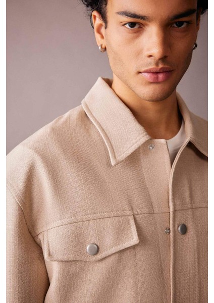 Relax Fit Ceket Polo Yaka Pamuk Astarlı Çıtçıtlı Mevsimlik Hafif A9800AX23AU fırsatları