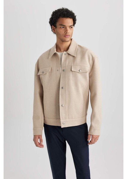 Relax Fit Ceket Polo Yaka Pamuk Astarlı Çıtçıtlı Mevsimlik Hafif A9800AX23AU indirimleri