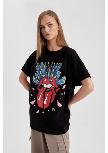 Rolling Stones Oversize Geniş Kalıp Bisiklet Yaka Kısa Kollu Tişört C3771AX24SM