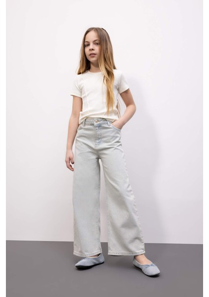 Kız Çocuk Wide Leg Geniş Paça Jean Pantolon B9825A824SM