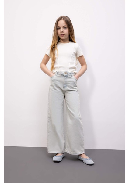 Kız Çocuk Wide Leg Geniş Paça Jean Pantolon B9825A824SM