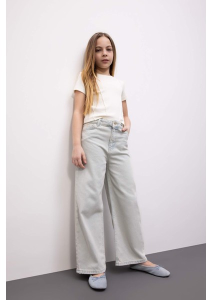 Kız Çocuk Wide Leg Geniş Paça Jean Pantolon B9825A824SM