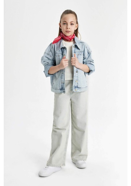 Kız Çocuk Wide Leg Geniş Paça Jean Pantolon B9825A824SM
