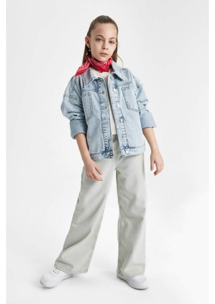 Kız Çocuk Wide Leg Geniş Paça Jean Pantolon B9825A824SM