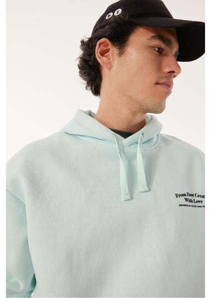 Boxy Fit Kapüşonlu Baskılı Sweatshirt Z2448AZ23SP