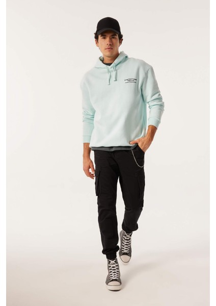 Boxy Fit Kapüşonlu Baskılı Sweatshirt Z2448AZ23SP