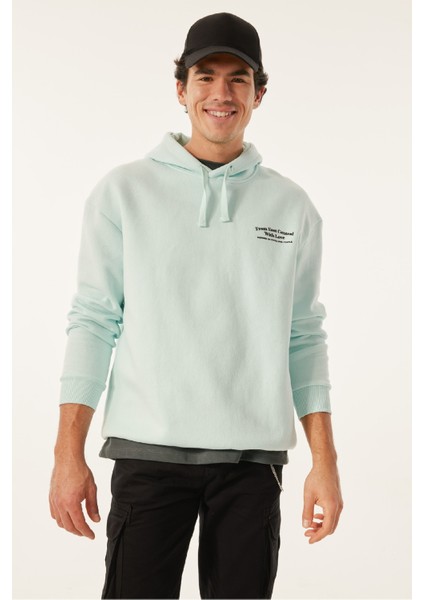 Boxy Fit Kapüşonlu Baskılı Sweatshirt Z2448AZ23SP