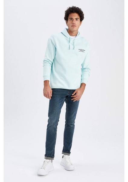 Boxy Fit Kapüşonlu Baskılı Sweatshirt Z2448AZ23SP