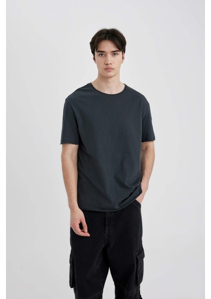 Regular Fit Bisiklet Yaka Kısa Kollu Basic Tişört B7755AX24SM