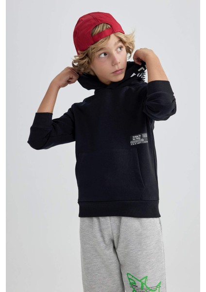 Erkek Çocuk Oversize Geniş Kalıp Kapüşonlu Sweatshirt A6584A823WN