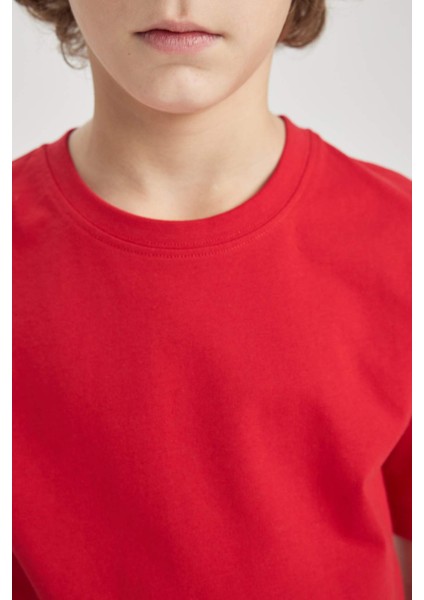 Erkek Çocuk Kırmızı Bisiklet Yaka Kısa Kollu Okul Tişörtü K1687A624SM indirimleri