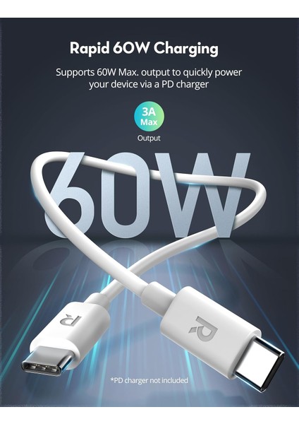 Type-C To Type-C Telefon Şarj ve Data Aktarım Kablosu Kaliteli Malzeme iPhone 15 Uyumlu 1 Metre Kablo USB C To USB C CB1021