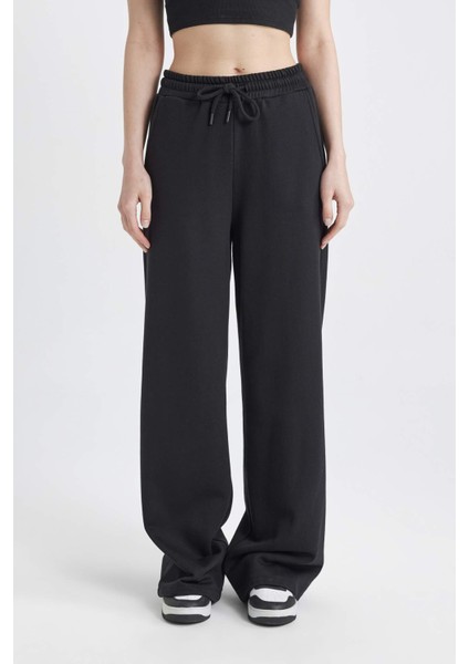 Coool Wide Leg Beli Lastikli Bağcıklı Cepli Bol Paça Basic Düz Eşofman Altı B3345AX24SP