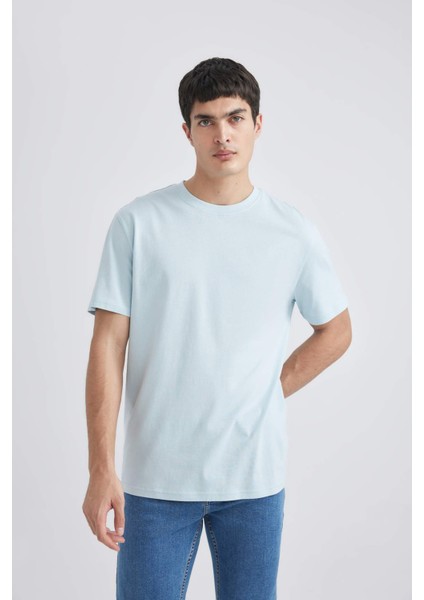 %100 Pamuk New Regular Fit Bisiklet Yaka Basic Düz Kısa Kollu Tişört V7699AZ24SP fırsatları