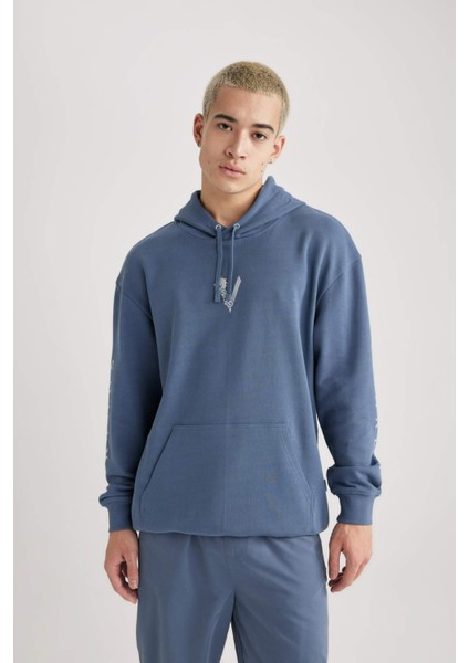 Vikings Valhalla Boxy Fit Kapüşonlu Sırt Baskılı Sweatshirt B5534AX24SP